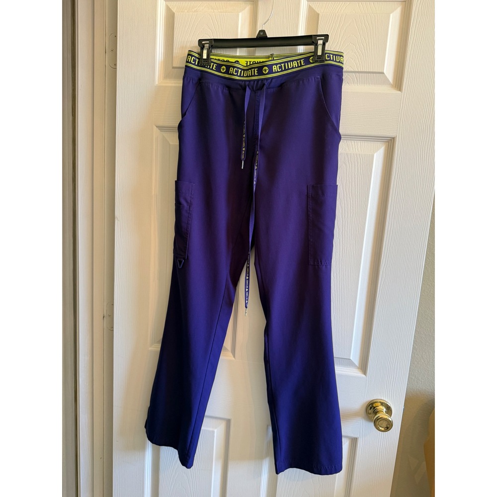 Med Couture Activate Mens Scrub Pants Plum Purple Cargo Stretch 8758 Small